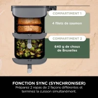 Friteuse sans huile NINJA - Double Stack XL SL400EU - Capacité 9,5L - 6 programmes de cuisson - 2470W(m-4)