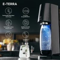 Machine a soda et eau pétillante - SODASTREAM - E-TERRA - 1 bouteille compatible lave-vaisselle - 1 recharge de gaz 60L - Noir(m-6)