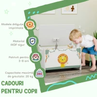 AIYAPLAY Cufăr Portagiochi cu Capac pentru Copii 60x37x39 cm, Verde(m-7)