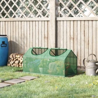 Outsunny Serre de jardin mini serre 2 fenêtres enroulables couverture en PE haute densité 140 g/m² 120 x 60 x 60 cm vert foncé(m-10)