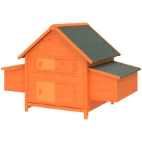 PawHut Gabbia per Galline in Legno con Tetto Impermeabile, Pollaio Prefabbricato da Esterno, 160x98.5x107cm(m-10)