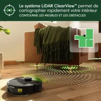 iRobot Roomba 105 Combo - Robot Aspirateur Laveur 2en1 - Puissance d'Aspiration de 7KPa - Navigation LiDAR - Détection des Tapis(m-6)