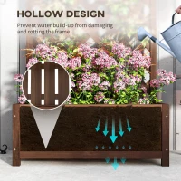 Outsunny Wooden Planter with Trellis, Freestanding Raised Bed for Garden with Lattice, Outdoor Planter Box for Climbing Plants, Vines, Flowers, 76 x 36 x 170 cm, Dark Brown(m-6)