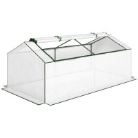 Outsunny Kas met venster PE-gaasfolie, winterbestendige foliekas, kas 180 x 90 x 70cm wit