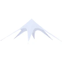 Outsunny Tente de Jardin XXL en étoile bâche Anti-Pluie Voile d'ombrage Toile de Camping 10 x 10 x 4 m Polyester Haute densité 210D imperméable bleu clair(m-11)