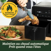 Friteuse sans huile CUISINART - Airfryer AFD10OBLE - Capacité 10,4L - Double cuves - Noir - 2400W(m-5)