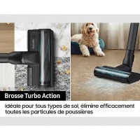 SAMSUNG Jet 75E Complete VS20B75CR5 - Aspirateur Balai sans Fil - Puissance 200 AW - Autonomie 60 min - Station murale - 3 brosses(m-6)