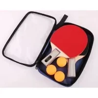 Tennis de table - Table de ping-pong - Pliable - Usage exterieur - 2 raquettes avec housse + 3 balles inclues - Bleu et noir(m-6)