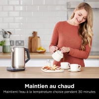 Bouilloire - NINJA - KT201EU - 3000 W - 1,7 L - Socle 360° - Température réglable - Inox(m-3)