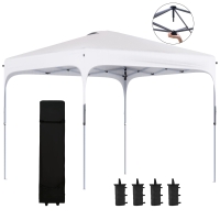 Outsunny Tonnelle Pop-Up 3x3m Anti-UV Blanc