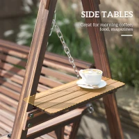Outsunny Three-Seater Wooden Swing Bench(m-5)