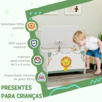 AIYAPLAY Baú Brinquedos Infantil 53 L Caixa de Arrumação Brinquedos com Tampa Rebatível e Pistão a Gás 60x37x39 cm Verde(m-7)