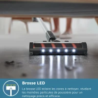 Aspirateur balai sans fil - PHILIPS - XC3033/01 - Série 3000 - batterie lithium-ion 25.2V - balai a LED - Vert Cargo(m-4)