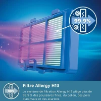 Aspirateur avec sac - PHILIPS - XD5123/10 - Série 5000 - 900W - 77db - Noir intense(m-3)