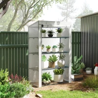 Outsunny Four-Tier Mini Greenhouse - Grey/White(m-2)