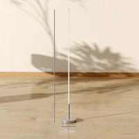 HOMCOM Lampă de Podea LED Reglabilă cu Telecomandă de 150cm Înălțime, Argintiu(m-3)