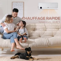 HOMCOM Radiateur mural soufflant oscillant 2000 W - chauffage céramique PTC - 3 niveaux de puissance - télécommande incluse blanc argenté(m-6)