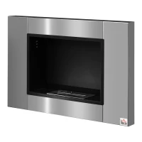 HOMCOM Cheminée bioéthanol Murale encastrable brûleur 0,9 L, environ 3 h de durée de combustion 80L x 14l x 54H cm Couverture 25-30 m² Acier inox(m-12)