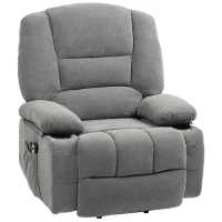 HOMCOM Fauteuil releveur relax électrique, fonction massage et chaleur, inclinaison réglable, repose-pied, télécommandes, gris(m-1)