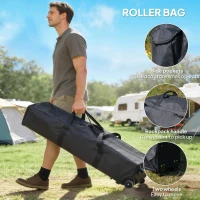 Outsunny 3.6 x 3.6 m Pop-Up Gazebo with Netting and Carry Bag - Height Adjustable Party Tent, Instant Canopy Sun Shade Shelter, Grey(m-22)