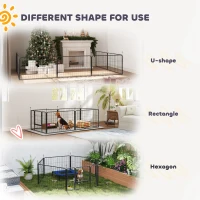 PawHut Seven-Panel Dog Whelping Box, Dog Playpen with Washable Whelping Pads, Wind-Resistant Fabric, for Small and Medium Dogs(m-5)
