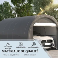 Outsunny Tente de garage résistant à l'eau protection UV UPF 30 + parois latéraux amovibles 5 x 3 m gris(m-4)