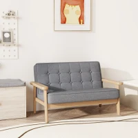 AIYAPLAY Sofá para Niños de 2 Plazas Sillón Infantil de Felpa Suave Estructura de Madera para Niños de +3 Años Gris(m-7)