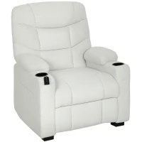 HOMCOM Sillón Relax Reclinable Eléctrico Silencioso con Función Memoria Reposapiés Mando a Distancia Bolsillos Laterales Crema(m-11)