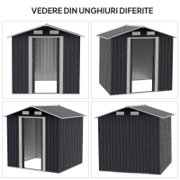 Outsunny Magazie Gradina 2×1,5×1,9 m – Otel Zincat cu Usi Culisante(m-7)