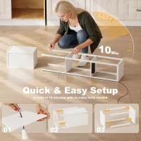 HOMCOM Stehlampe mit Ablagen, einstellbare Lichtfarbe, Fußschalter und USB-Anschlüsse, Weiß(m-4)