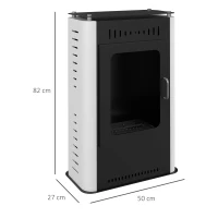 HOMCOM Cheminée poêle à éthanol avec réservoir 1,2L 3h de durée de combustion couverture 20 à 25 m² 50 x 27 x 82 cm noir(m-3)