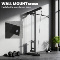 SPORTNOW Wall Mounted Lat Pull Down Machine, Crossover Cable Machine with High & Low Pulleys for Home Gym Full Body Workout(m-5)