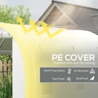 Outsunny 296 x 196cm Steel Frame Polytunnel Greenhouse - White(m-4)