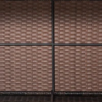 Outsunny Table Basse de Jardin Plateau Verre trempé 5 mm rotin tressé 85 x 50 x 39cm Max. 50 kg Marron(m-9)