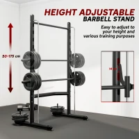 HOMCOM Adjustable Squat Rack, with Pull Up Bar, Barbell Bar for Home Gym(m-5)