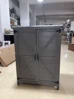 Outsunny Holz-Außengartenschuppen mit Metalldach und Haken zur Werkzeugaufbewahrung 71,5x39x95 cm Natur(m-7)