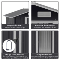 Outsunny Magazie Gradina 2×1,5×1,9 m – Otel Zincat cu Usi Culisante(m-5)