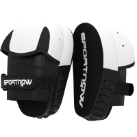 SPORTNOW Pattes d'ours boxe avec couvre-doigts pour Muay Thai Kickboxing Arts Martiaux MMA 24 x 19 x 4 cm blanc(m-12)