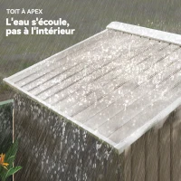 Outsunny Abri de jardin 2,77m² 213 x 130 x 185 cm kit de fondation incluse porte coulissante acier galvanisé marron clair(m-7)