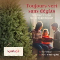 HOMCOM Sapin de Noël artificiel 180 cm, arbre de Noël réaliste avec 1687 pointes de branche articulée, support en métal, vert(m-4)