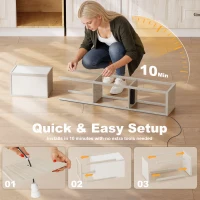 HOMCOM Stehlampe mit Ablagen, einstellbares Licht, Fußschalter und USB-Anschlüsse, Weiß und Eiche(m-4)