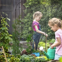 Outsunny Lot de 2 treillis de jardin, support pour plantes grimpantes en acier, 50L x 180H cm, noir(m-10)