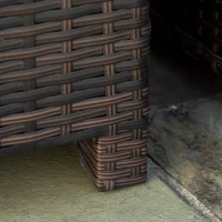 Outsunny Table Basse de Jardin Plateau Verre trempé 5 mm rotin tressé 85 x 50 x 39cm Max. 50 kg Marron(m-7)