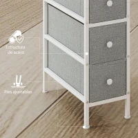 HOMCOM Cómoda con 4 Cajones de Tela Marco de Acero Cómoda para Dormitorio para Espacios Pequeños Salón Vestidor Gris Claro(m-7)