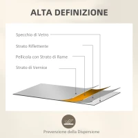 HOMCOM Specchio da Parete Stile Finestra con Montaggio Verticale e Orizzontale, 90x60 cm, Nero(m-6)