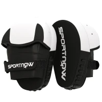 SPORTNOW Pattes d'ours boxe avec couvre-doigts pour Muay Thai Kickboxing Arts Martiaux MMA 24 x 19 x 4 cm blanc(m-1)
