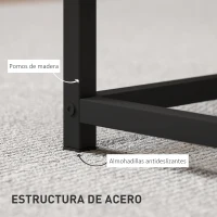 HOMCOM Juego de 2 Mesas de Centro Mesa Nido Moderna Mesitas Auxiliares Patas de Acero para Salón Dormitorio Oficina Roble(m-7)