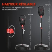 AIYAPLAY Sac de frappe sur pied punching ball pour enfants avec gants et base de lestage, réglable en hauteur 88 à 124 cm(m-4)