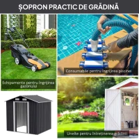 Outsunny Magazie Gradina 2×1,5×1,9 m – Otel Zincat cu Usi Culisante(m-6)