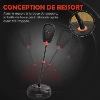 AIYAPLAY Sac de frappe sur pied punching ball pour enfants avec gants et base de lestage, réglable en hauteur 88 à 124 cm(m-6)